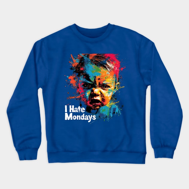 I Hate Mondays Crewneck Sweatshirt by TooplesArt